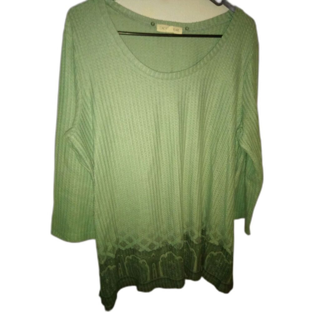 Cactus and Pearl Women's Scoop Neck Moss Color Blouse size XL.....B1)